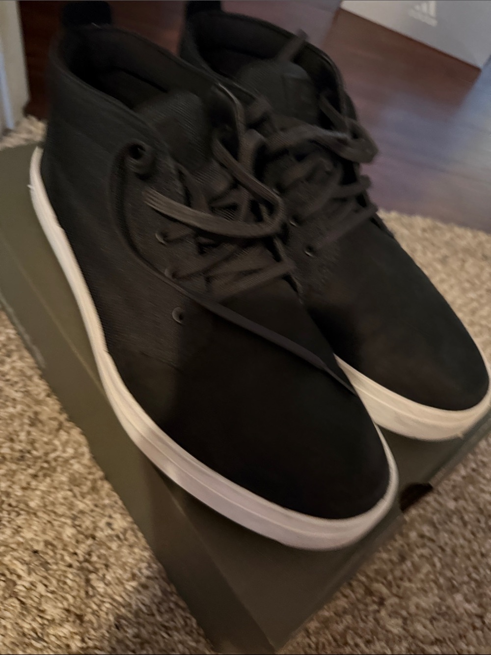 Timberland Black High-Top Canvas Sneakers with White Sole